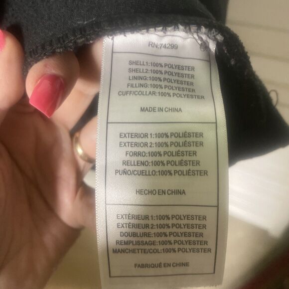 Bebe Sport Women’s Black Puffer Jacket Coat Jacket Large - Picture 10 of 10